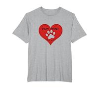 Paw Print On My Heart Pet Love T-Shirt, Men's Big and Tall, Heather Grey, 5X Tall