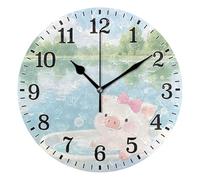 Paw Print Pup Fun Round Wall Clock Decorative Wall Clock Colorful Quartz Clocks For Dining Room Decor Classroom 25Cm