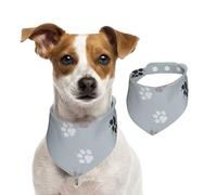 Paw Print Traces Cate,Dog Bandanas Cotton Pet Scarf Adjustable Bibs for Pet,M