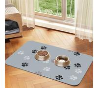 Paw Print Traces Cate,Waterproof Pet Feeding Mat,PU Leather Placemats for Cat Dog Water Bowl,Food Mats,40x60cm