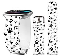 Paw print Watch Band Compatible with Fitbit Versa 4 Bands for Woman,for Versa 3/Sense 2/Sense Replacement Strap