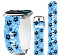 Paw print Watch Band Compatible with Fitbit Versa 4 Bands for Woman,for Versa 3/Sense 2/Sense Replacement Strap