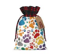 Paw Prints Art 1 Print Festive Drawstring Gift Eco-Friendly Bags Reusable Pouches Birthday Wedding Party