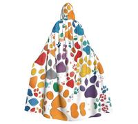 Paw Prints Art 1 Print Halloween Hooded Cloak Medieval Renaissance Style Costume Unisex Wizard Role Play