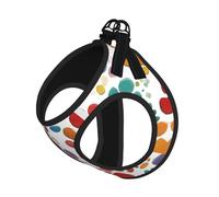 Paw Prints Art 1 Print Step in Dog Harness and Leash Set,Adjustable Reflective Harness for Small Dogs Cats