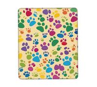 Paw Prints Art Mouse Pad With Stitched Edge Non-Slip Rubber Base Washable Mouse Pads For Computers Laptop
