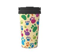 Paw Prints Art Print Travel Mug Coffee Cup Thermal Leakproof, Insulated Stainless Steel Flask Hot Cold Drinks Cup