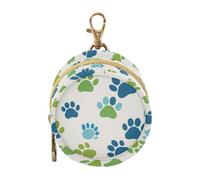 Paw Prints Blue Green Baby Boy Pacifier Case Holder Portable Key Chain Wallet, Baby Essentials