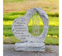 Paw Prints Dog Memorial Stones Pet Memorial Stones with Wind Chimes, Loss of Dog Sympathy Gifts Pet Memorial Gifts Dog Memorial Gifts, Pet Dog Headstone Grave Markers for Garden Backyard Patio or Lawn