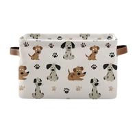 Paw Prints Dogs Storage Basket Storage Bin Collapsible Closet Organizing Storage Cubes for Home Cloth with Handle 1 Pack