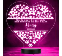 Paw Prints Memorial Pet Loss Personalised Gift Colour Changing Night Light | Personalised Gift For Home, Lamp Room Décor | Kids & Adults Night Lights With Name | Personalised Gift For Bedroom |