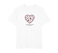 Paw Prints on My Heart Pet Lover T-Shirt, Men's Big and Tall, White, 4X Tall