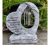 Paw Prints Pet Dog Memorial Stones with Wind Chimes, Loss of Dog Sympathy Gifts Pet Memorial Gifts, Pet Dog Headstones Grave Markers for Garden Backyard Patio or Lawn
