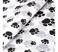 Paw Prints - Pets Puppy Dog Cat White Birthday Toy Wrapping Tissue Paper 50x75cm (5 Sheets)