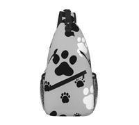 Paw Prints Print Adjustable And Padded Shoulder Strap Chest Bag, Sling Bag For Travel, Work & Daily Use