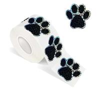 Paw Prints Stickers, 500 Self-Adhesive Puppy Paw Prints Decals, Colorful Sparkly Labels Animal Decal, Waterproof Holographic Dog Paw Stickers, Children Reward Stickers for Crafts Activities