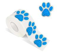 Paw Prints Stickers, 500 Self-Adhesive Puppy Paw Prints Decals, Colorful Sparkly Labels Animal Decal, Waterproof Holographic Dog Paw Stickers, Children Reward Stickers for Crafts Activities