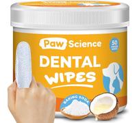 Paw Science Dog Teeth Cleaning Wipes - Pet Dental Finger Wipes for Dogs - Toothbrush and Tooth Brushing Kit - Freshen Breath, Cleaner Mouth