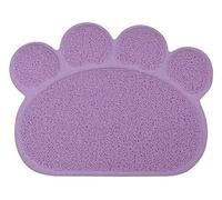 Paw-Shaped Cat Litter Tray Mat,40x30 cm (Purple)