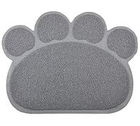 Paw-Shaped Large Cat Litter Tray Mat,60x45 cm (Grey)