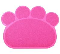 Paw-Shaped Large Cat Litter Tray Mat,60x45 cm (Rose Red)
