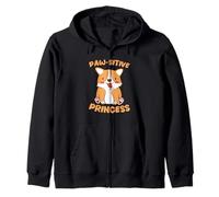 Paw-sitive Princess Cute Corgi Dog Lover Zip Hoodie