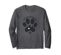 Paw-Some Adventures: Camping Pet Outdoor Explorer Long Sleeve T-Shirt, Adult Unisex, Dark Heather Grey, S