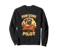 PAW-SOME PILOT cute doggy flying plane through the air Sweatshirt