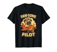 PAW-Some Pilot Cute Doggy Flying Plane Through The air T-Shirt