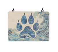 Paw Stove Top Cover for Electric Stove, Oceanic Artistic Waves Swirls Summer Blue Washable Rv Cover for Small Kitchen Spaces Cottage Kitchen Decor 28x20 Inch