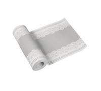 PAW - Tablerunner made of airlaid (40 cm x 24 m) I Tabledecoration for communion, confirmation, wedding, birthday, garden party, baptism I Tabletape - classic ornament, silver I Color: royal lace