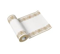 PAW - Tablerunner made of airlaid (40 cm x 24 m) I Tabledecoration for communion, confirmation, wedding, birthday, garden party, baptism I Tabletape - classic ornament, gold I Color: golden ornament