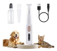 Paw Trimmer for Dogs Electric Waterproof, Pet Paw Trimmer with LED Light, Cordless Low Noise Pet Hair Clipper Rechargeable, Small Grooming Shaver for Cat's Eyes Face Ears Feet Rump Around (White)