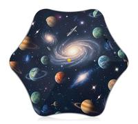 Paw Umbrella for Kids Girls Classic Stick Strong Boys Umbrellas for Rain Toddlers Sun Umbrella Uv Protection Colorful Planets Nebulae