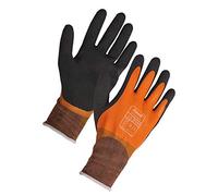 Pawa PG201 Water Resistant Grip Work Gloves Latex Fully Coated Wet Weather Gloves (Large)