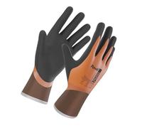 Pawa PG201 Water-Resistant Work Gloves - Latex-Coated Grip Gloves with Heat Resistance, Dual-Dipped, Seamless Nylon Liner for Comfort & Excellent Wet/Dry Grip - Medium