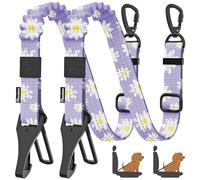 Pawaboo 2Pack Dog Seatbelt for Car, Dog Car Seat Belt Bungee, Dogs Tether for Cars with Buckle & Hook Latch, Adjustable Reflective Dogs Cars Harness Leash with 360° Lockable Buckle, Light Purple