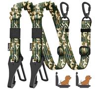 Pawaboo 2Pack Dog Seatbelt for Car, Dog Car Seat Belt Bungee, Dogs Tether with Buckle & Hook Latch, Adjustable Reflective Dogs Cars Harness Leash with 360° Lockable Buckle, Army Green Camouflage