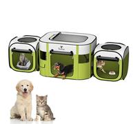 Pawaboo 3-in-1 Pet Playpen for Dog Cat, Portable Puppy Playpen with 600D Oxford, Divisible Pet Tent for Indoor and Outdoor Travel Use of Kitten and Puppy, Foldable Dog Enclosure