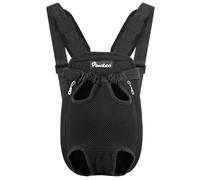 Pawaboo Adjustable Pet Carrier Backpack, Pet Front Dog Carrier Backpack, Legs Out, Easy-Fit for Hiking Traveling for Small Medium Dogs, Medium Travel Bag, Black