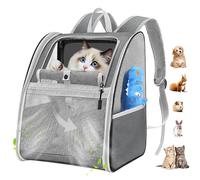 Pawaboo Cat Carrier Backpack, Dog Carrier Backpack with Breathable Mesh, 2023 Upgraded Steel Frame Pet Carriers Puppy Carriers for Travel, Cat Backpacks for Small Dogs Cats, up to 10KG, Dark Gray