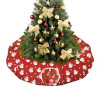 Pawaboo Cat Tunnel Bed Under Christmas Tree, 35.4'' Christmas Cat Toy Circle Tunnel with Toy Ball, Decorative Christmas Festive Foldable Kitty Tube Tunnel for Cat Small Animal (Red Snowman)
