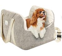 Pawaboo Dog Car Seat for Small Dogs, Extra Soft, Up to 25lbs, Brown+Beige | Dog
