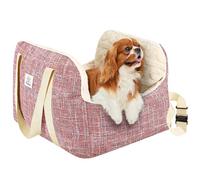 Pawaboo Dog Car Seat for Small Dogs, Extra Soft, Up to 25lbs, Magent Blue