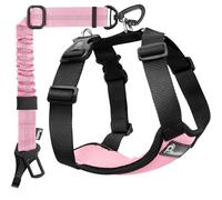 Pawaboo Dog Seat Belt Harness for Car, Seatbelt Harness with 2 in 1 Buckle