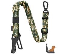 Pawaboo Dog Seatbelt for Car, 3-in-1 Dog Seat Belt Bungee, Shockproof Dogs Tether with Buckle&Hook Latch, Adjustable Reflective Dogs Cars Harness Leash with 360° Lockable Buckle, Army Green Camouflage