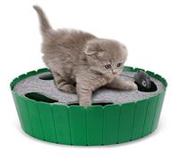 Pawaboo Interactive Cat Toy with Running Mouse, Automatic Track Kitten Toy | Electronic Motion Cat Toy for Indoor Cats, Pop and Play Hide S ats Toys Hunting Mouse for Kitty Play Exercise, Green