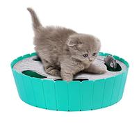 Pawaboo Interactive Cat Toy With Running Mouse, Electronic Motion Automatic Teaser for Indoor Cats, Pop and Play Hide Seek Hunting Mouse for Pet Kitten Play Fun Exercise, Lake Blue