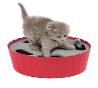 Pawaboo Interactive Cat Toy with Running Mouse, Electronic Motion Cats Toys Automatic Teaser for Indoor Cats, Pop and Play Hide Seek Cat Toy Hunting Mouse for Pet Kitten Play Fun Exercise, Red