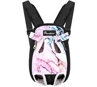 Pawaboo Pet Carrier Backpack, Adjustable Pet Front Cat Dog Carrier Backpack Travel Bag, Legs Out, Easy-Fit for Traveling Hiking Camping for Small Medium Dogs Cats Puppies, Large, Purple Marble